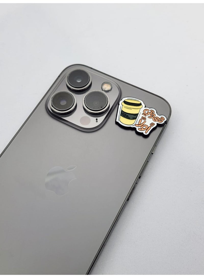 Kipfy my coffee first Logo  Metal Sticker  Decorative Travel Theme Badge for mobile,laptop Backpacks,Accessories Fans Stickers Display for I pad,and Collectors Walls, Doors, Cars, Trucks, Motorcycles Fridge - Image 3